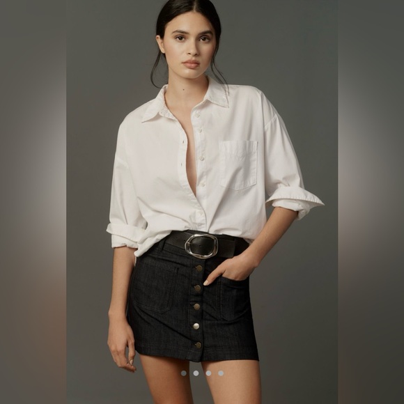 NWT Anthropologie Pilcro Button-Front Denim Mini Skirt - Picture 1 of 3